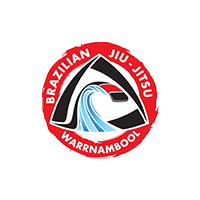 The logo for brazilian jiu-jitsu is a red circle with a wave in the middle.