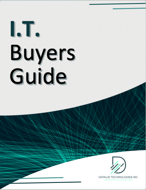 I.T. Buyers Guide book cover with black text and teal graphic; Digital Technologies logo at bottom.