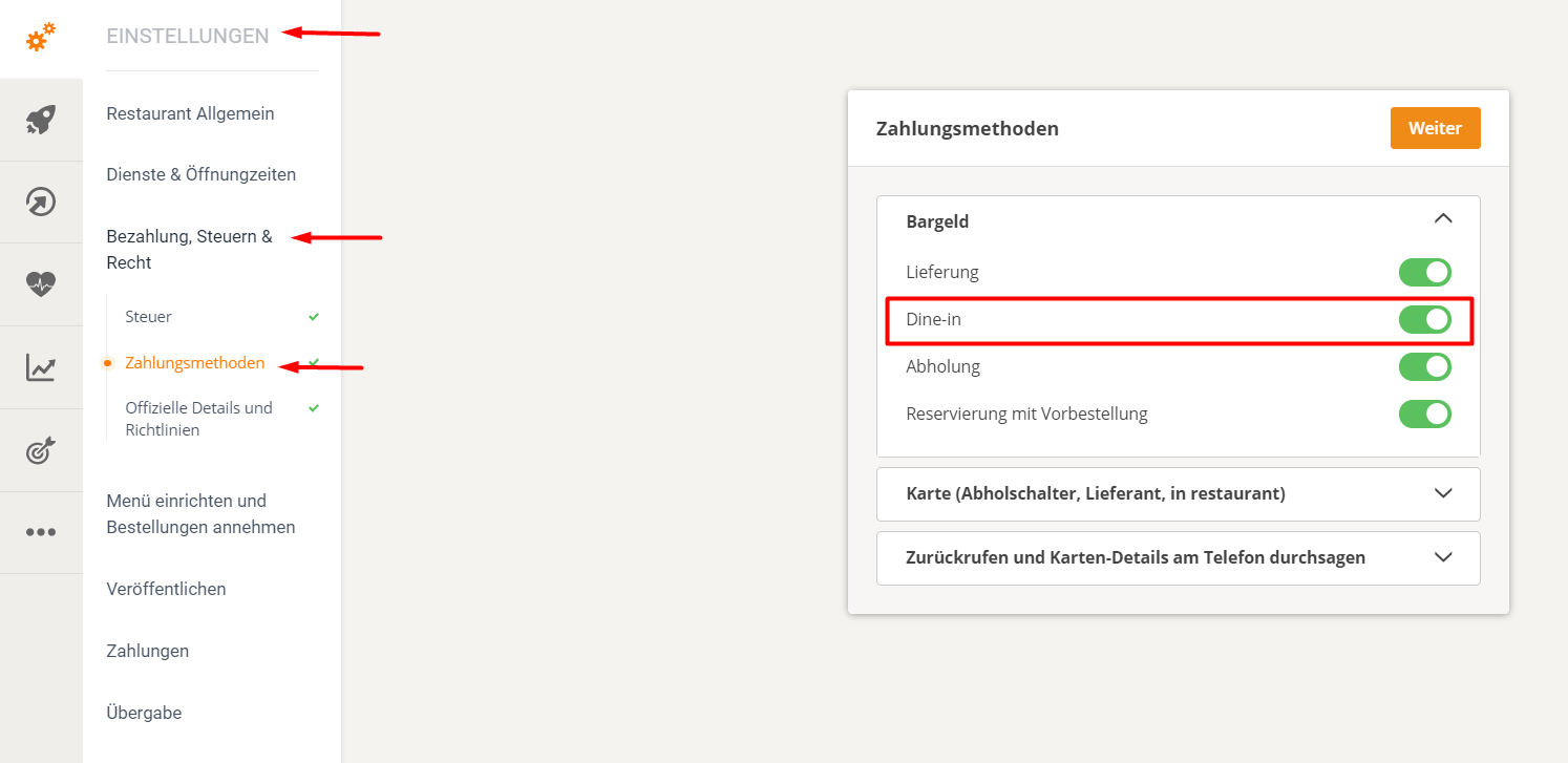 Screenshot eines Einstellungsfensters mit einer Option zum Aktivieren oder Deaktivieren von ZIP mittels eines Umschalters.