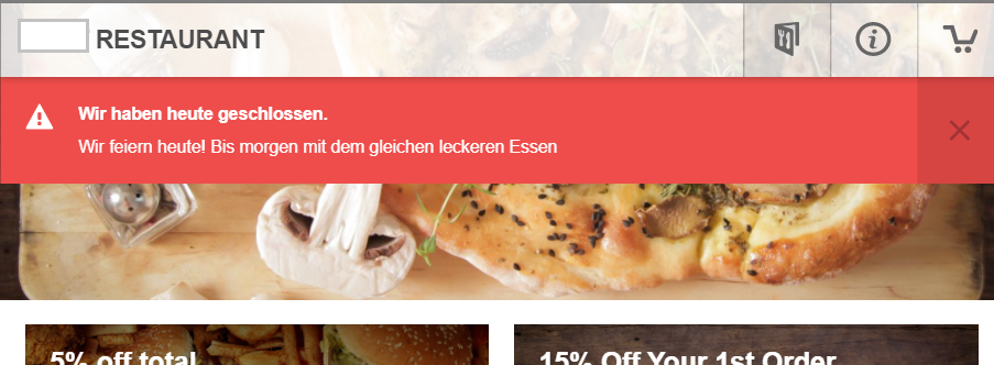 Red banner with text saying