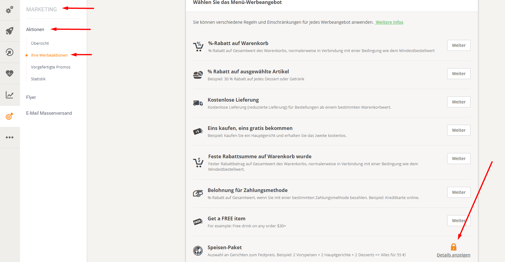 Eine Webseite mit einer Liste von Artikeln; am unteren Rand ist ein „Hinzufügen“-Button sichtbar.