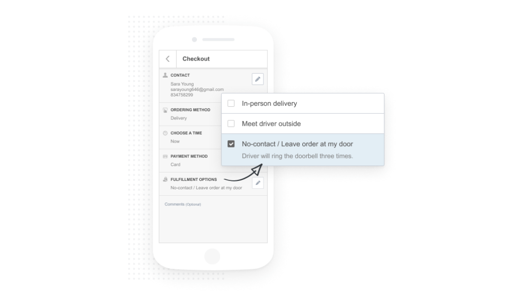 Auf dem Smartphone-Bildschirm wird eine Checkliste angezeigt, ein Pop-up zeigt Details zu einem ausgewählten Element an.