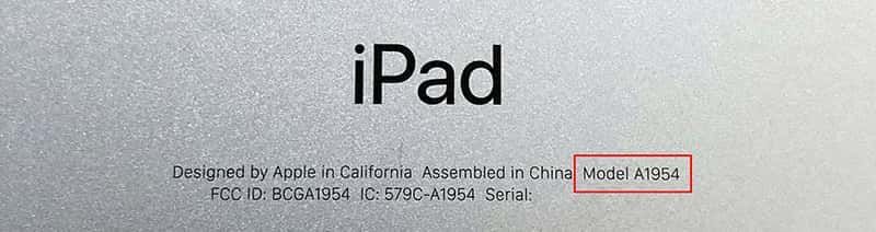 ipad model nummer finden