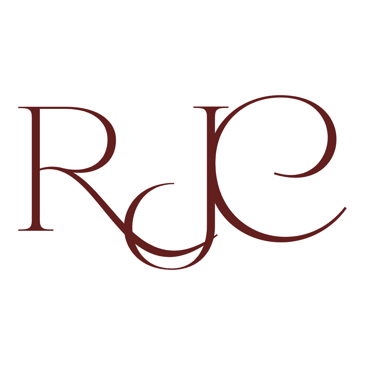 Burgundy initials