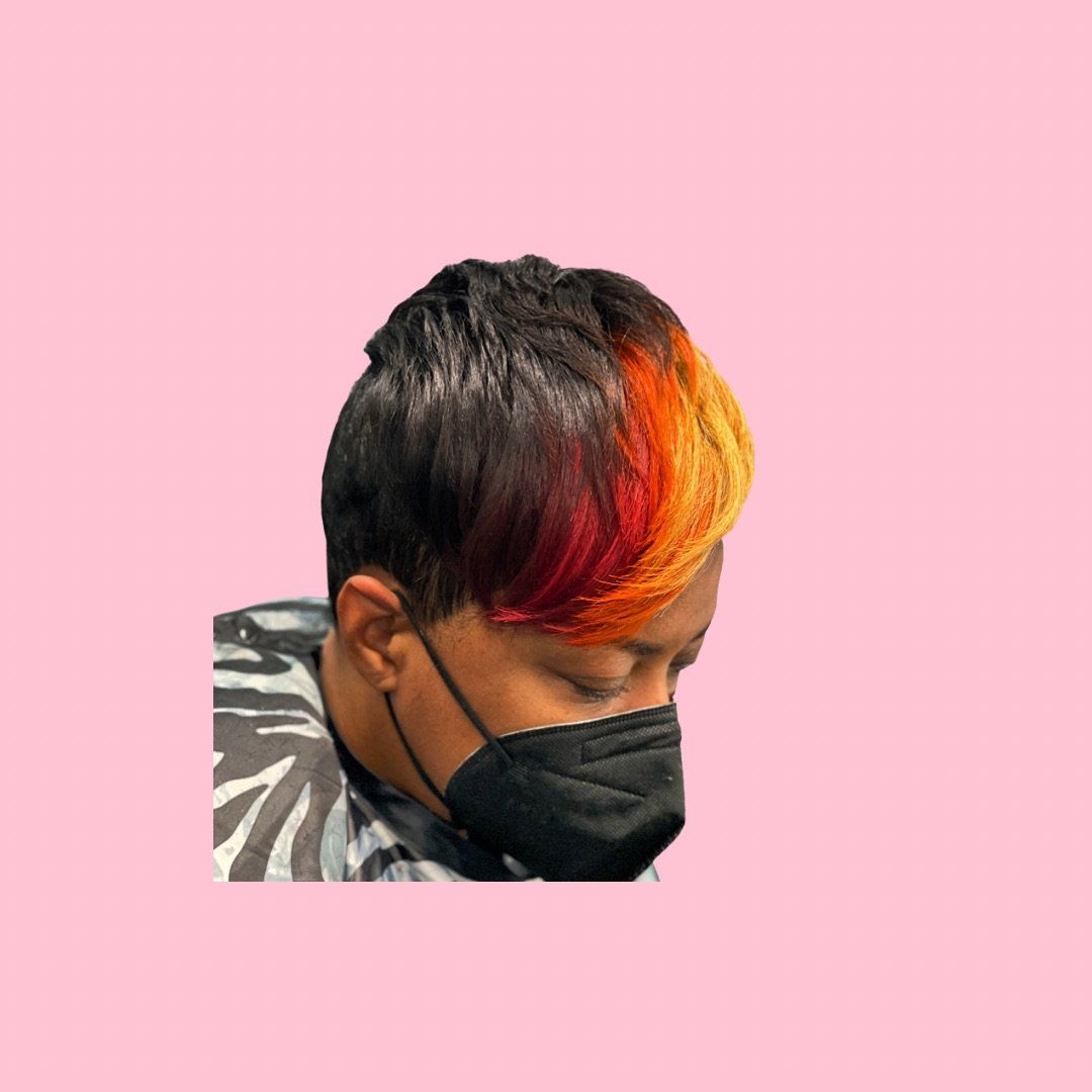 pixie cut, highlights