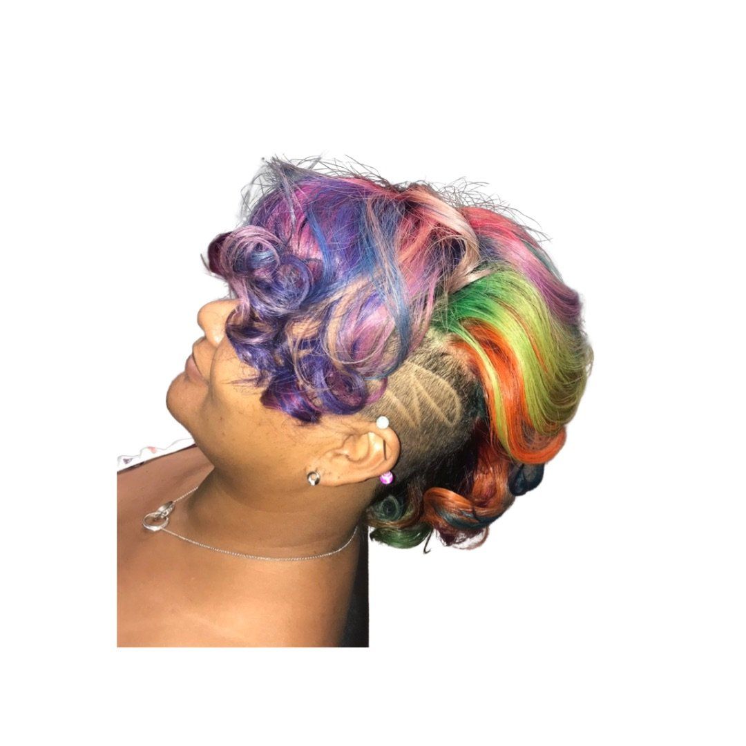 rainbow hair, vivid hair