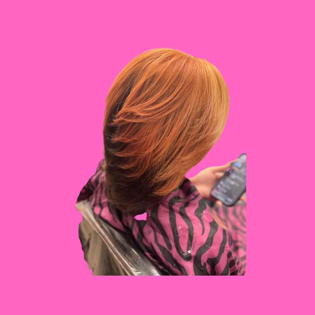 A woman with red hair 