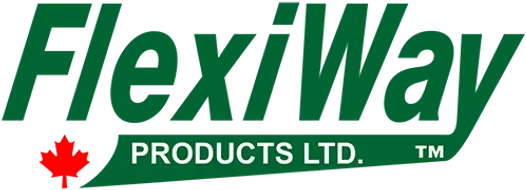 A green and white logo for flexiway products ltd