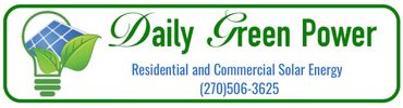 A logo for daily green power residential and commercial solar energy