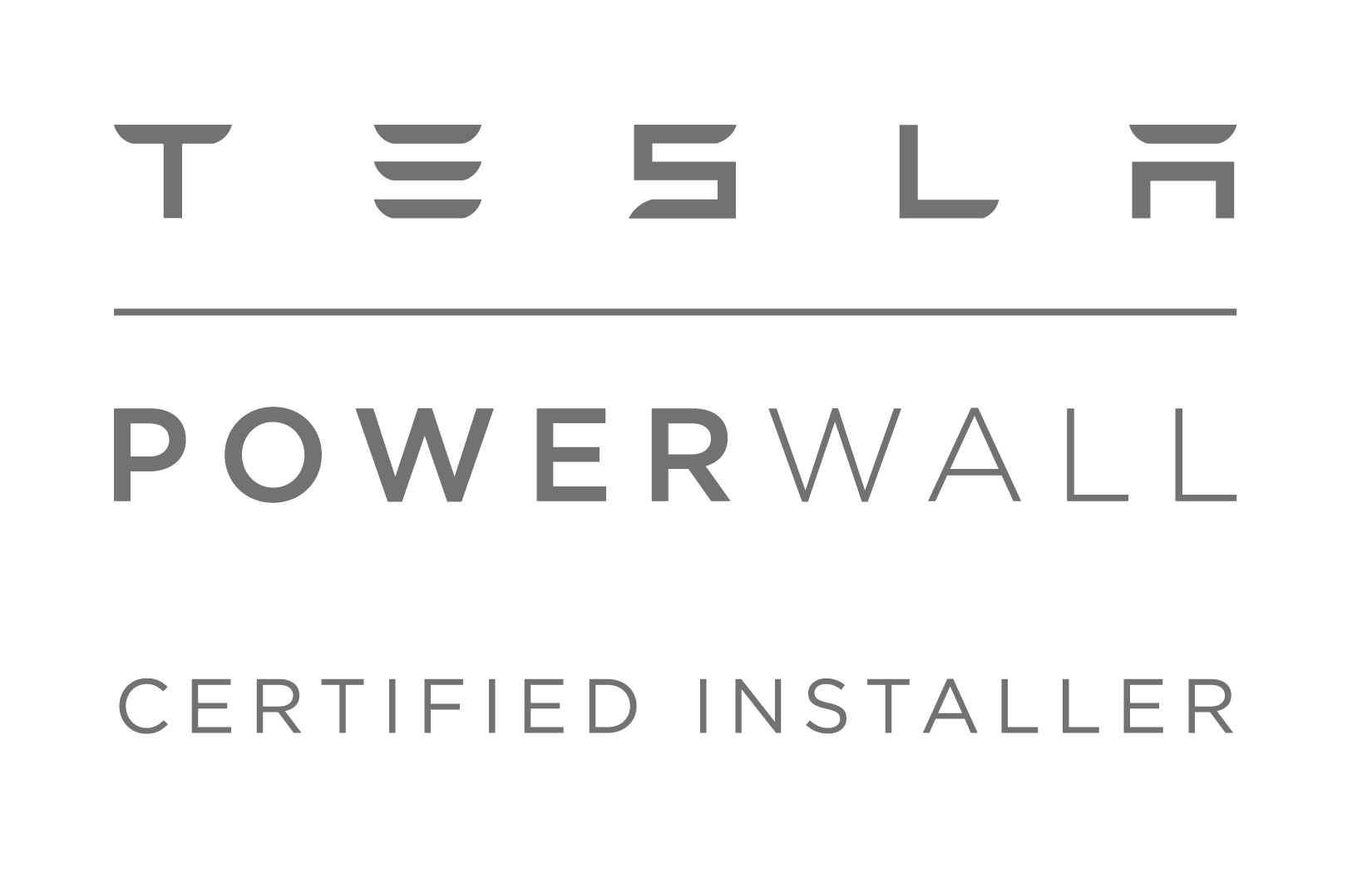 The tesla powerwall logo is a certified installer.
