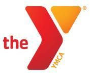 The YMCA logo: red and orange angular shape with
