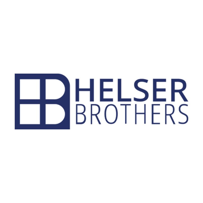 Logo for Helser Brothers, a company, featuring a blue