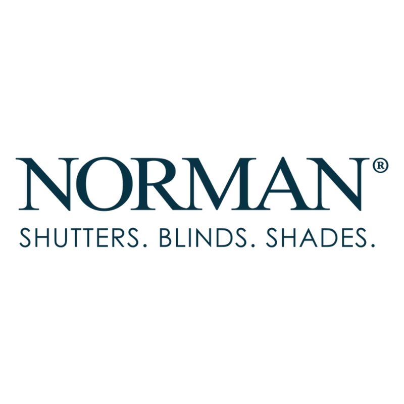 Norman logo: dark blue text,