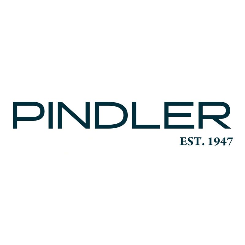 Pindler logo in teal with text