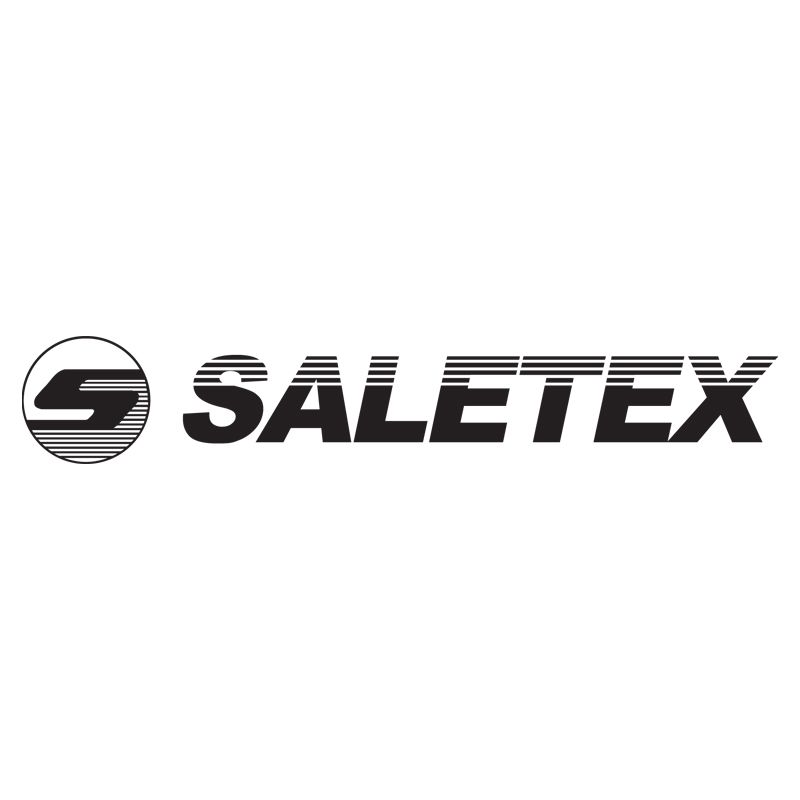 Saletex logo: Black text with a stylized