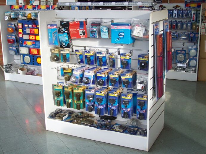 A Store Display With a Lot of Items on It — A Plus Automotive Electrical in Lavington, NSW