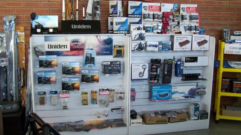 A Display of Uniden Products in a Store — A Plus Automotive Electrical in Lavington, NSW