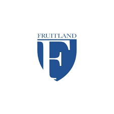 A blue shield logo with a large white letter