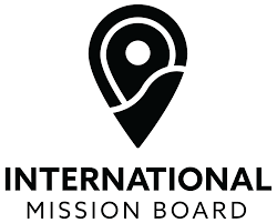 The International Mission Board logo, featuring a black map pin icon containing a stylized landscape over the text.