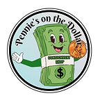 Cartoon green dollar character with apple and coin, waving inside a circular logo reading &ldquo;Pennie&rsquo;s on the Dollar&rdquo;