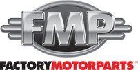 FMP Factory Motorparts logo with metallic gray letters and red-black text on white background