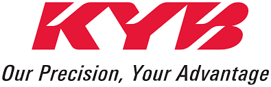 KYB logo in red with the slogan “Our Precision, Your Advantage” in black text