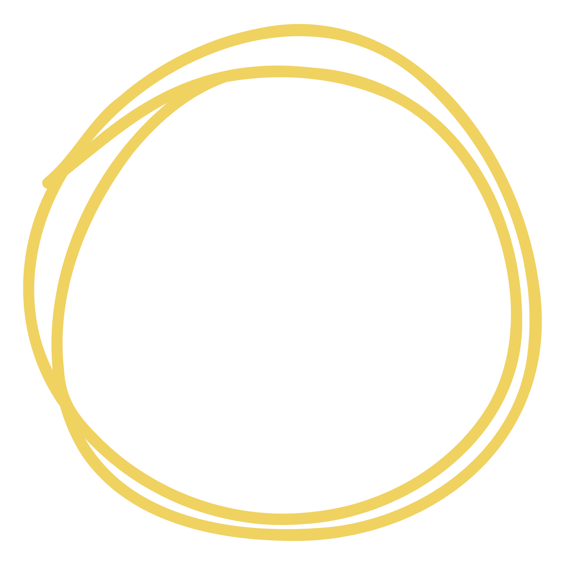Two thin overlapping gold circles on a white background