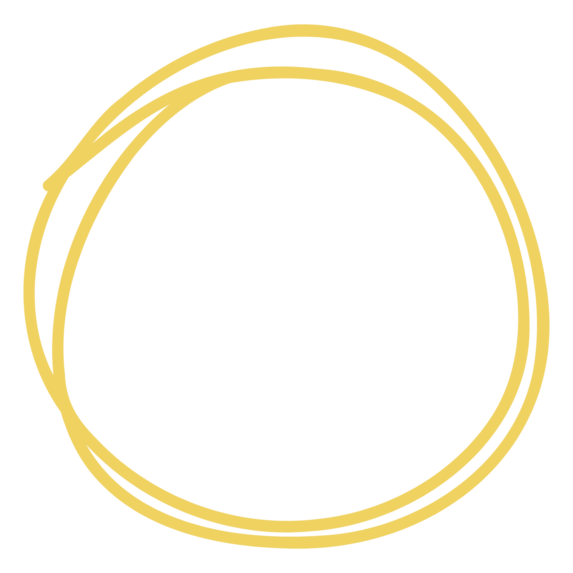 Two overlapping yellow hand-drawn circles on a white background