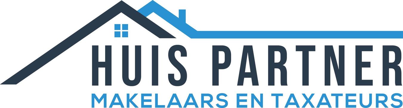 Huis Partner logo with blue roof icon and “Makelaars en Taxateurs” text