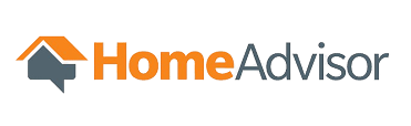 HomeAdvisor logo: orange roof and house icon with the company name in orange and gray.