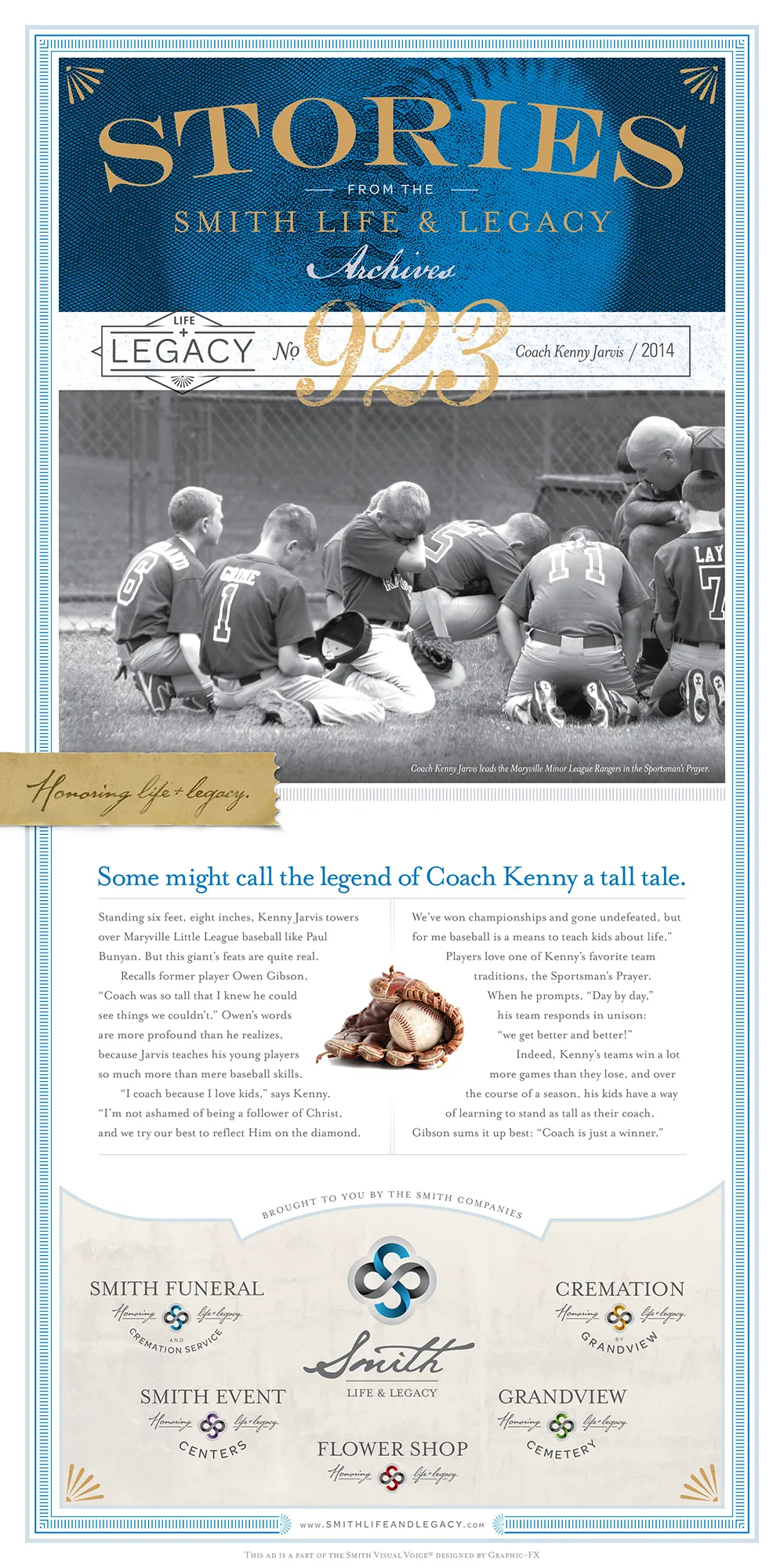 legacy number 923 Coach Kenny Jarvis 2014. Smith Life & Legacy