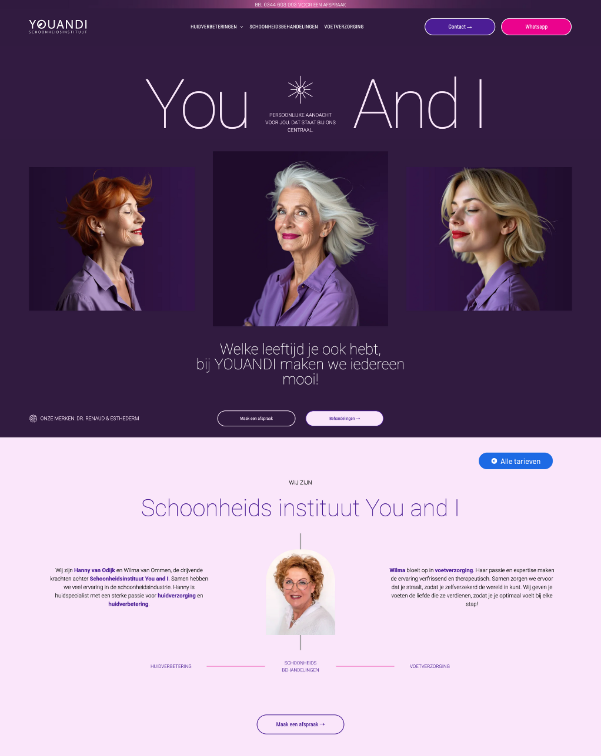 Schoonheids Instituut You and I — websie