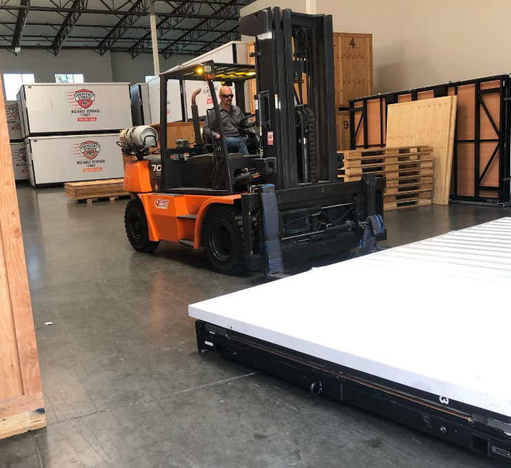 storage units at secure warehouse