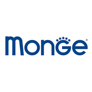 Logo Monge con testo blu scuro e cinque stelle sopra la lettera