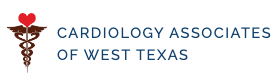Cardiology Associates of West Texas logo with a heart on a staff.