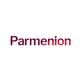 The parmenion logo is red and white on a white background.