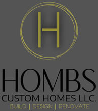 Hombs Custom Homes Gold & Gray Logo. Home Builder in Mid-Missouri.