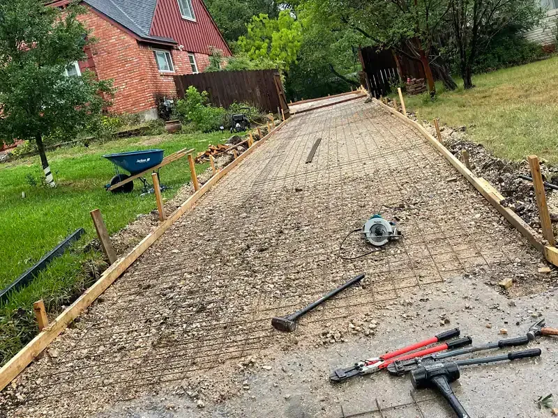 Concrete driveway replacement before comletion