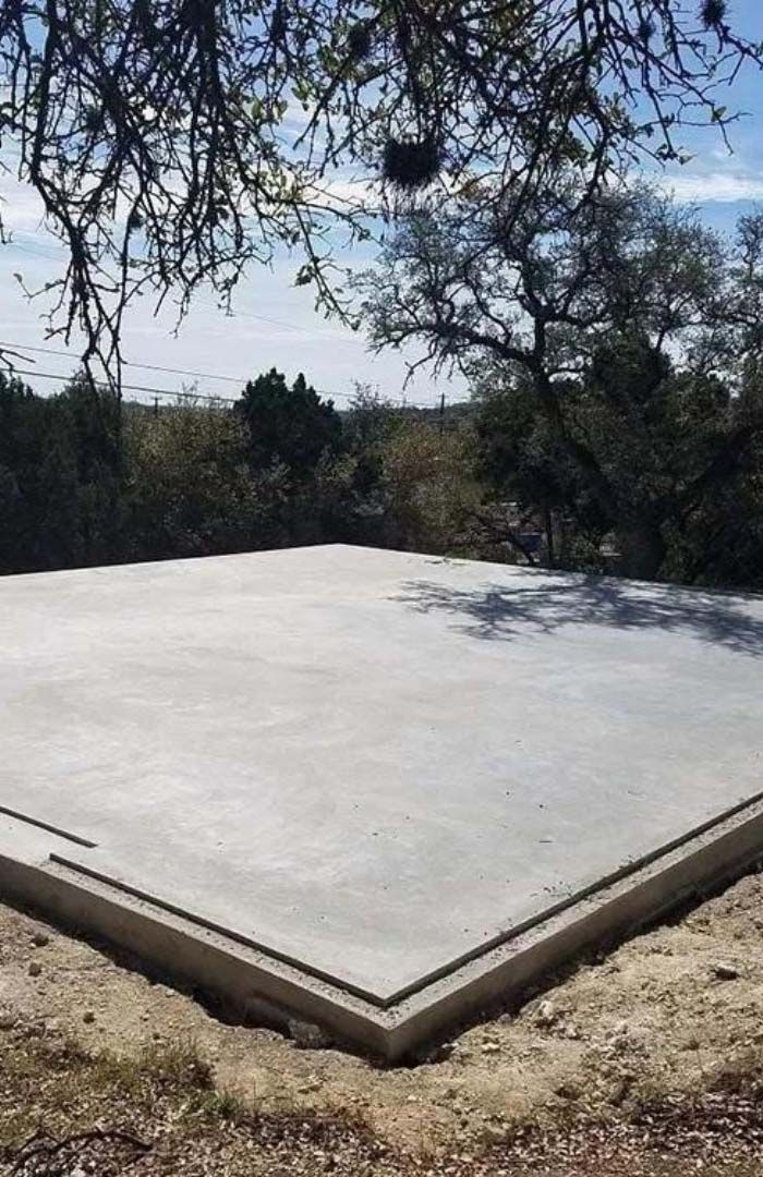 New concrete foundation slab