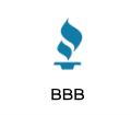 The bbb logo is a blue flame on a white background.