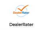 A logo for dealerrater with a check mark on it