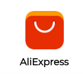 The aliexpress logo is a shopping bag with a smile on it.