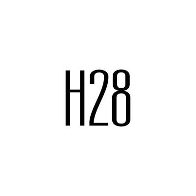 H28, musta teksti valkoisella taustalla.