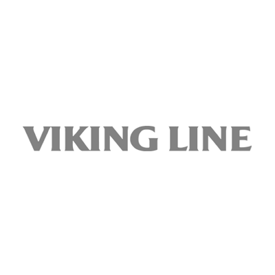 Viking Linen logo harmaalla tekstillä valkoisella taustalla.