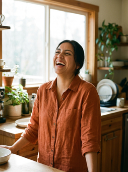 South Asian woman smiling confidently, representing anxiety therapy support in Etobicoke
