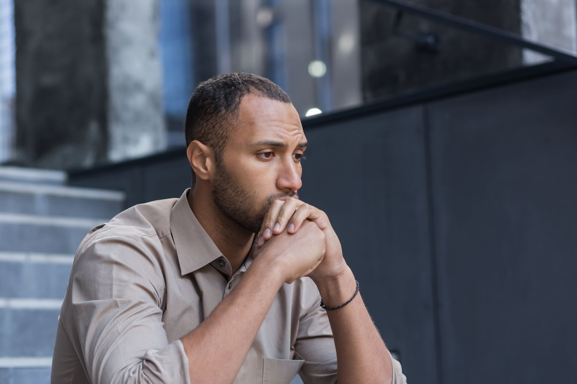 Man Feeling stressed
