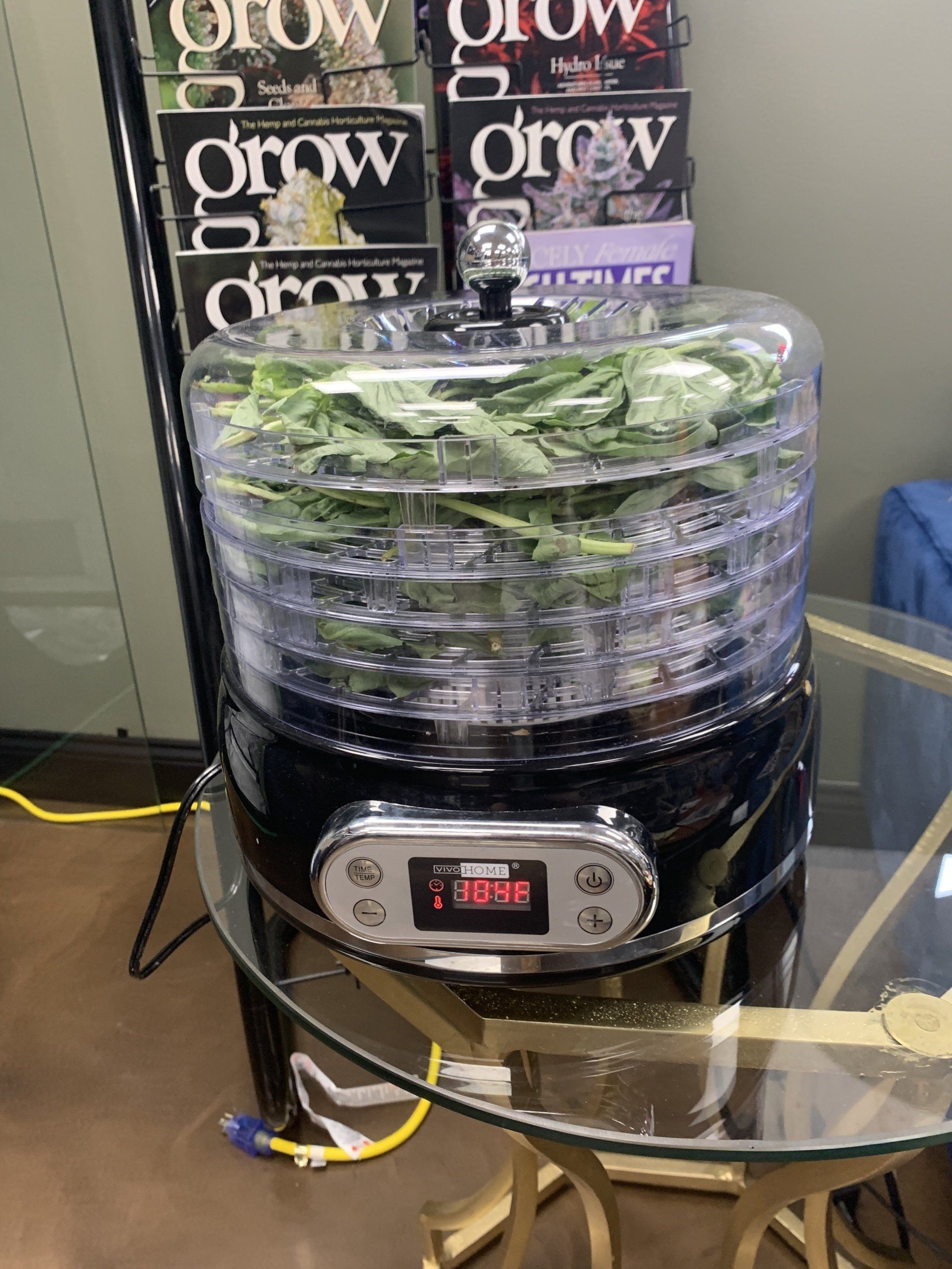 Herb Dryer with Basil Drying Inside