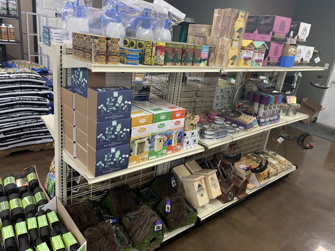 Microgreens, Seed Boxes, Birdhouses, and more unique garden accessories on the shelf at Growpher's Storefront