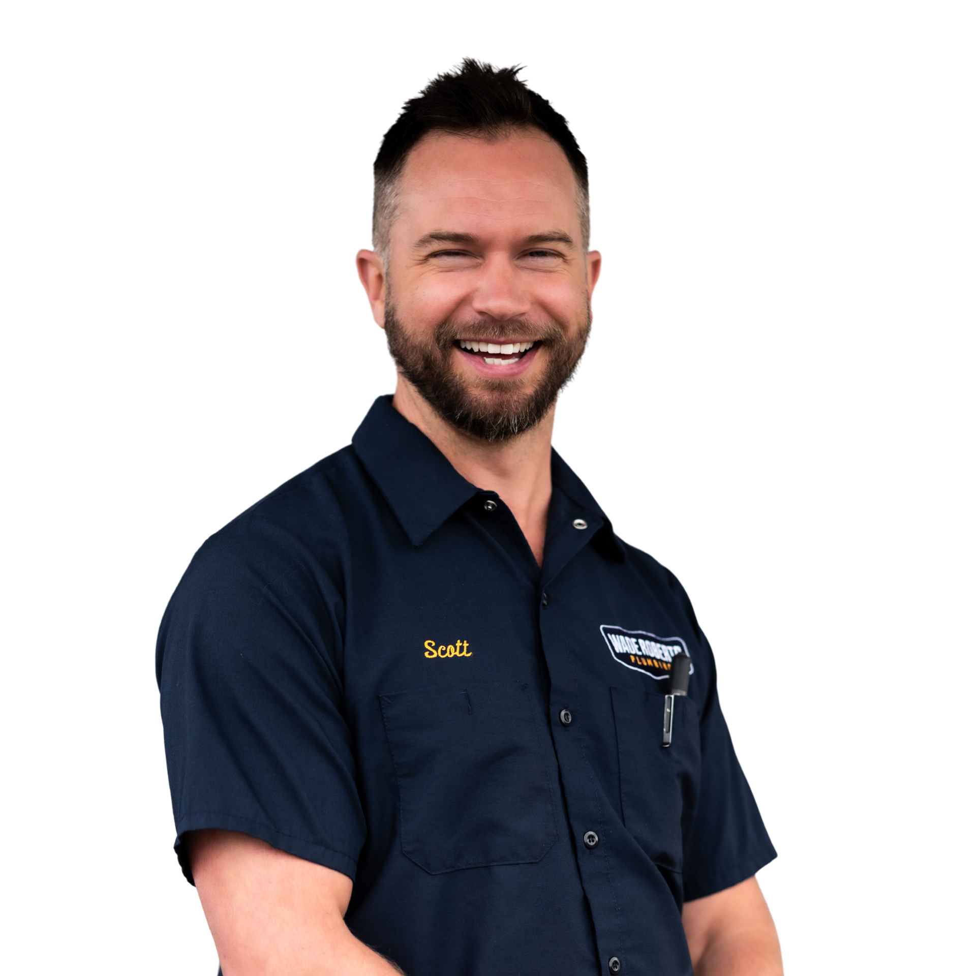 A man with a beard wearing a hat and smiling