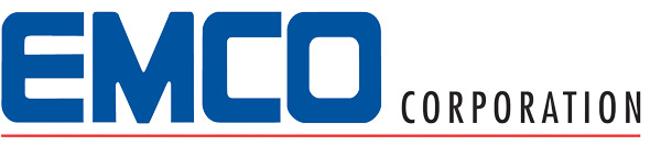 EMCO Corporation logo in blue and black text on a white background